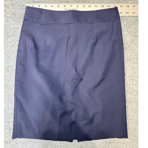 J. Crew Dresses & Skirts - J. Crew Original Fit Navy Pinstripe Skirt Size 2 99% Wool Tailored Separate Sz 2